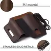 Capa Multifuncional de Couro PU para Cinto Masculino, Bolsa de Armazenamento de Bolso EDC, Capa com Porta-Canetas, Chaveiro, Capa para Lanterna, Bolsa de Couro EDC