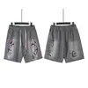 Hellstar Transfronteiriço Marca Tendência Europeia e Americana Verão Casual Esportivo Unissex Shorts Lavados Calças de Cinco Pontos