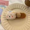 Pinça de Urso de Pelúcia Fofa e Feia Biscoito Outono e Inverno Pinça de Bico de Pato Grande Acessórios de Cabelo para Lavar o Rosto Pinça Lateral para Menina
