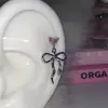 Lindos Unhas de Osso de Orelha com Laço de Coração Rosa Nicho Doce Cool Garota Popular Brincos em Formato de Cobra Brincos de Aço Titânio Brincos