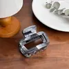 Pinza para el Cabello Grande con Patrón de Mármol de Gama Alta, Material de PC, Pasador Anticaída, Peinado Recogido en la Parte Trasera de la Cabeza, Moderno Accesorio para el Cabello de Pinza Tiburón