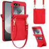 Funda de Teléfono Estilo Nuevo Cruzada Z Flip7 Cubierta de Cuero Adecuada para Samsung Flip8 Funda de Teléfono con Ranura para Tarjeta Cubierta Protectora de Película Templada