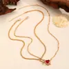 Collar Colgante Daga Corazón de Circonita Roja Flecha Directa al Corazón Transfronterizo Europeo y Americano Cadena para Clavícula de Mujer Regalo de San Valentín