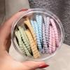 Banda elástica de goma de color en caja coreana para mujer, cuerda para atar el cabello, accesorio para el cabello duradero, cuerda simple para el cabello