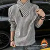 Sudadera con cremallera para hombre, estampado de espina de pez, estilo americano, camiseta de manga larga gruesa con forro polar para otoño/invierno, cuello alto, capa interior/capa base