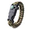 Pulsera de Supervivencia Multifuncional, Pulsera Trenzada de Paracord, Brújula, Pedernal, Termómetro, Pulsera de Emergencia, Equipo para Exteriores