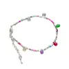 Pulsera de Pulsera de Cuentas de Cristal Plateadas Coloridas Estilo Coreano para Mujer, Pulsera de Vidrio Dopamina de Nicho de Gama Alta