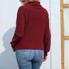 Suéter de mujer con solapa cruzada de color sólido Mao Mao Yu, otoño e invierno de 2023, nuevo jersey con cremallera, suéter europeo y americano para mujer