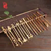 Aguja de Té Horquilla Tallado en Bambú Posavasos de Té Pu 'er Aguja de Té Cuchillo de Té Cono de Té Esfera de Té Aguja para Tetera Horquilla de Bambú Horquilla Ceremonia del Té Seis Caballeros