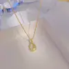 Nuevo Collar de Tulipán Ojo de Gato Estilo Nacional Chino Nuevo para Mujer Cadena de Clavícula Simple con Toque de Lujo Accesorio Exquisito Versátil