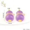 Colgante de Siete Calabazas Chapado en Oro Color Vintage que Conserva el Color Esmalte Colorido Fortuna Cadena Versátil para Suéter Accesorios DIY