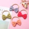 Musselina europeia e americana Gravata borboleta de algodão puro Nylon Hair Band Baby Super Soft Crepe Cotton Yarn Fabric Headband Baby Headwear