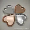 Plato Desechable Plateado Chapado en Oro Rosa de Plástico con Forma de Corazón para Fiesta Dulces Frutas Bocadillo Postre