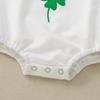 Ropa Triangular Blanca con Estampado de Letras y Trébol de Cuatro Hojas Verde para Bebé, de Manga Larga, para Primavera, Verano y Otoño