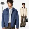 Responde Me Marca de Moda Chaqueta de Trabajo Azul Francés con Solapa para Hombre Casual Primavera y Otoño Nuevo Estilo Abrigo Superior W517