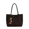 Bolso de hombro tipo tote coreano transfronterizo otoño/invierno 2026, bolsa de gran capacidad para el trabajo con estampado de leopardo, nuevo diseño versátil