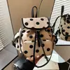 Mochila de Lunares de Moda Transfronteriza 2026 Nueva Bolsa Tote de Gran Capacidad Estilo Perezoso para Clase, Viajes Diarios y Uso Casual
