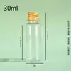 Botellas de Plástico Transparentes para Mascotas con Tapa Dorada en Varios Tamaños para Productos Químicos de Uso Diario, Aceites Esenciales, Lociones y Empaquetado de Muestras, Suministro Directo del Fabricante