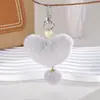 Bolso de peluche con forma de corazón de melocotón para teléfono móvil, llavero colgante, accesorio para otoño e invierno