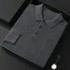 Moda Casual Nueva de Primavera y Otoño Suéter de Manga Larga con Cuello Polo para Hombre Color Sólido Holgado de Negocios Suéter Exterior