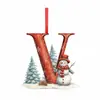 Producto Nuevo Transfronterizo 26 Letras Muñeco de Nieve Bebé Colgante de Navidad Árbol de Navidad Plano Acrílico Colgante Decoración del Hogar