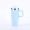 Nueva Taza de Coche con Asa de 20 oz de Acero Inoxidable 304, Taza Aislada Portátil con Popote, Taza de Agua con Aislamiento Frío, Taza Rompehielos