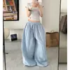 Pantalones de Jazz Anchos con Cintura Elástica Americana para Mujer, Sueltos, Secado Rápido, Ropa de Trabajo, Pantalones Casuales, Cintura Alta, Adelgazantes, Pantalones Deportivos
