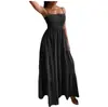 Comércio Exterior Transfronteiriço Novo Temperamento Comutador Cor Sólida Cintura Alta Estampa Alça Vestido AliExpress Vestido Atacado