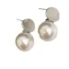 Brincos de Metal com Pérolas Estilo Minimalista Francês, Luxo Leve, Sensação de Alto Padrão, Temperamento Suave, Versátil, Adequado para o Dia a Dia, Brincos da Moda