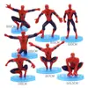 Conjunto Sólido Pequeno do Homem-Aranha com 7 Peças Modelo de Boneca Feito à Mão Decoração de Ornaments para Micro-paisagem Carro Bolo Confeitaria