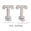 Parches Calientes Termoadhesivos con Letras en Inglés, Accesorios para Joyería DIY, Adornos para Ropa, Parches Blancos de Perlas Artificiales y Pedrería