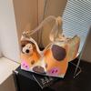 Bolsa Tote de Lona Grande Capacidade Feminina 2025 Nova Verão Casual Bolsa de Ombro Desenho Animado Bolsa Tote para Estudante Universitário