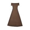 Estilo Europeu e Americano Sexy Garota Quente Vestido Curto de Malha com Gola Uma Linha Ombro a Ombro Slim Fit Saia Longa Justa ao Corpo