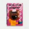 Suministro Exclusivo Transfronterizo de Cuadernos Espiral 2026-2028, Cuaderno Espiral Planificador Anual Floral Minimalista
