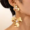 Pendientes de Pétalo de Moda Sencilla de Venta Caliente Transfronteriza Europea y Americana para Mujer Estilo Japonés y Coreano Ins Moda Sencilla Flor Elegante Pendientes