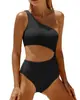 Nuevo Estilo Europeo y Americano Transfronterizo Bloqueo de Color Chica Picante Diseño de un Hombro Ajustado Espalda Descubierta Sexy Traje de Baño Bikini de una Pieza