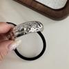 Anillo elástico para el cabello cóncavo-convexo de metal con personalidad y diseño de nicho, cuerda para el cabello geométrica de viento frío que combina con todo, cuerda para la cabeza con temperamento retro