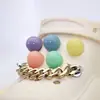 Zuecos de Color Gelatina con Accesorios Florales, Cadena Dorada, Parte Superior Desmontable de Moño, Hebilla Decorativa Dopamina