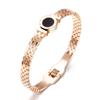 Pulseira Romana Redonda de Epoxy com Recortes Europeia e Americana Transfronteiriça 6mm Número Romano Preto Pulseira Ajustável de Aço Inoxidável Atacado