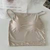 Camisola de Verano de Seda de Hielo con Espalda Hermosa para Mujer, Diseño de Copa Fija, Plisada con Almohadillas para el Busto, para Uso Exterior, Adelgazante, Top de Chica Caliente