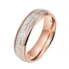 Popular Transfronterizo Shengxi Más Vendido Anillo de Acero de Titanio con Diseño de Flecha Venta al por Mayor 6 mm Oro Rosa Seda Oro Rosa Flecha