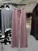 Recomendação PrincipalYuran 26 Nova Coleção Primavera Cobre Amônia Cor Lavada com Areia Color Block Toque de Pele Camada de Ar Calça Larga de Ar