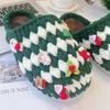Saco de Material para Chinelos de Gancho de Natal Tecidos Puros DIY Feitos à Mão Acabados Lã Masculina Autocosturados Gancho Tricotado Outono e Inverno Feminino