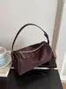 Bolsos transfronterizos bolsa cilíndrica tipo almohada, bolso cruzado para mujer, cuero mate retro, bolso versátil para el día a día, elegante bolso de axila con un toque de alta gama