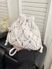 Bolsa de Palha Simples Tecida Estilo Coreano 2026 Nova Moda Design de Nicho Bolsa Transversal Saco Balde Bolsa de Praia para o Litoral