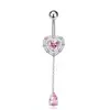 Ventas Directas de Fábrica Transfronterizo Acero Inoxidable Perforado Serie Rosa Clavo de Ombligo Y2K Mariposa Corazón Incrustado Circonita Anillo de Ombligo