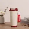 Taza de café Muguete con revestimiento cerámico, alto valor estético, taza térmica, taza de regalo de acero inoxidable 316, taza de agua de gran capacidad con asa
