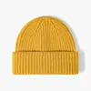 Gorro de Punto Grueso de Canalé Liso Estilo Europeo y Americano de Invierno para Parejas, con Vuelta Plegada, Engrosado para Calidez, Cortavientos, Transpirable, Gorro para Exteriores