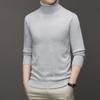 Mantsbo Recomenda Principalmente Suéteres Básicos de Cor Sólida, Gola Alta, Camada Dupla para Outono e Inverno Masculino, Fio Cardado Trançado My02 Casual