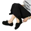 Moda Feminina Comuter Outono e Inverno Sapatos Birkenstock de Pelúcia Retrô Versáteis Slip-On Mocassins com Laço